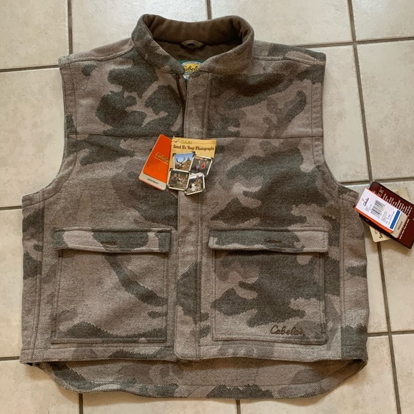 camo wool vest